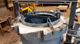 Norflow A 973 used to replace conventional low cement castable for open top ladle application.