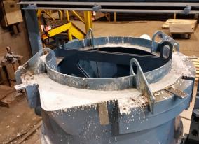 Norflow A 973 used to replace conventional low cement castable for open top ladle application.
